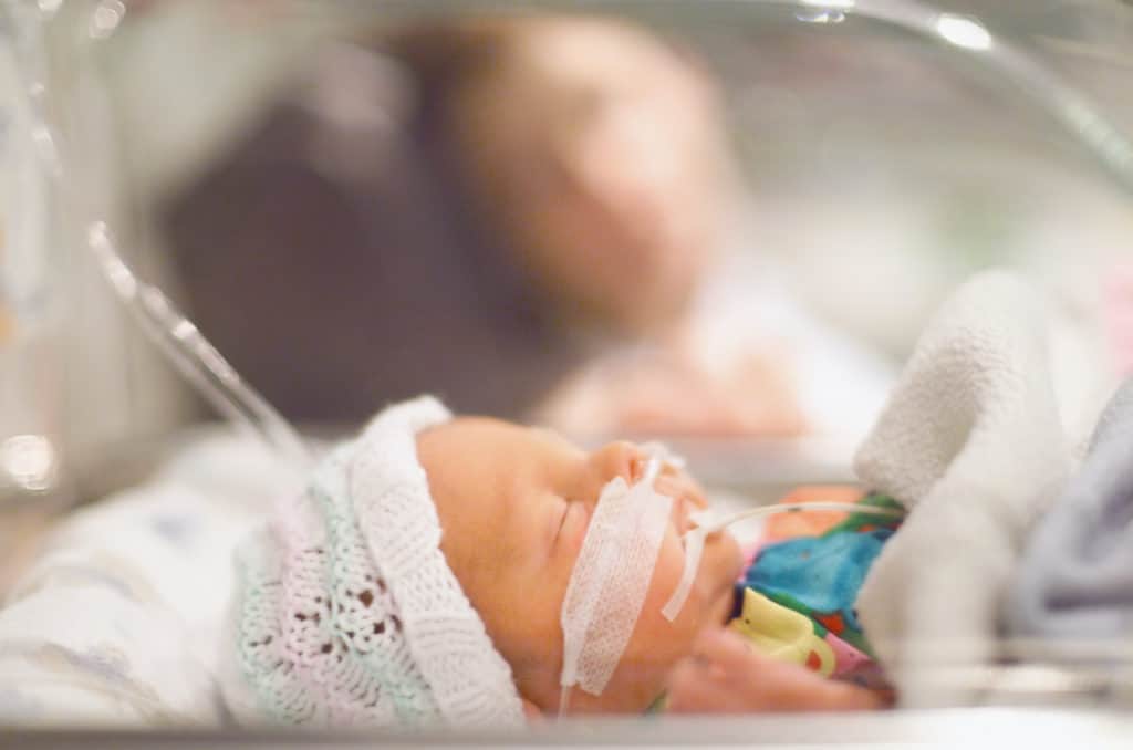 Premature baby boy in Intensive Care Unit at hospital