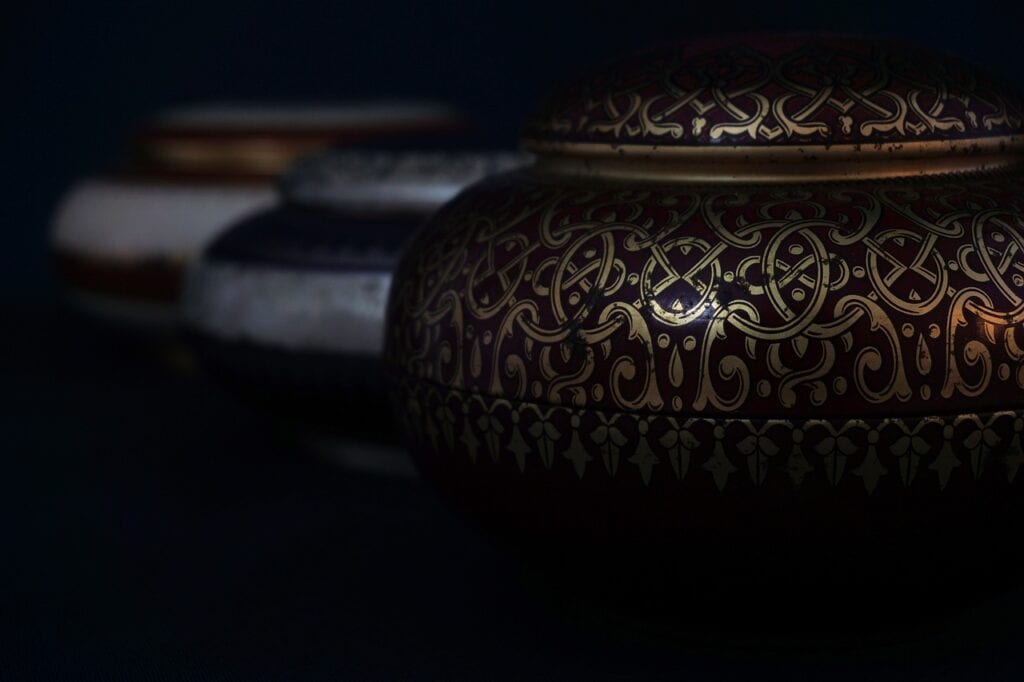 urns or metal jars